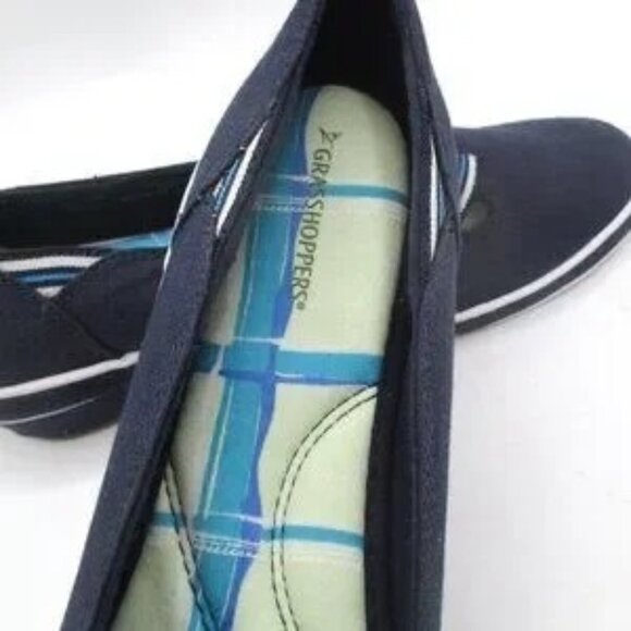 Grasshoppers Womens Retreat Navy Canvas Slip-On Shoes Size 8M - Picture 2 of 4